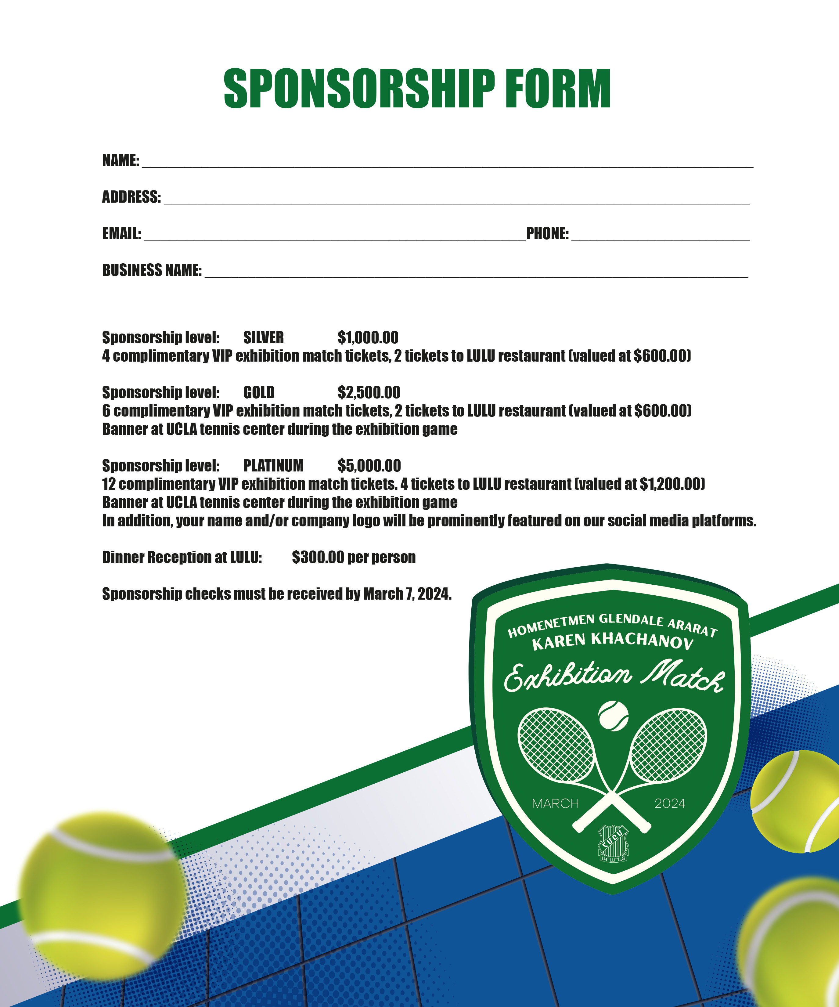 Annual Tennis Sponsorship
